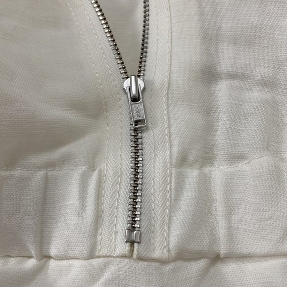 TRACY REESE White Linen Blend Zip Front Mini Dress Size Medium - Picture 6 of 8